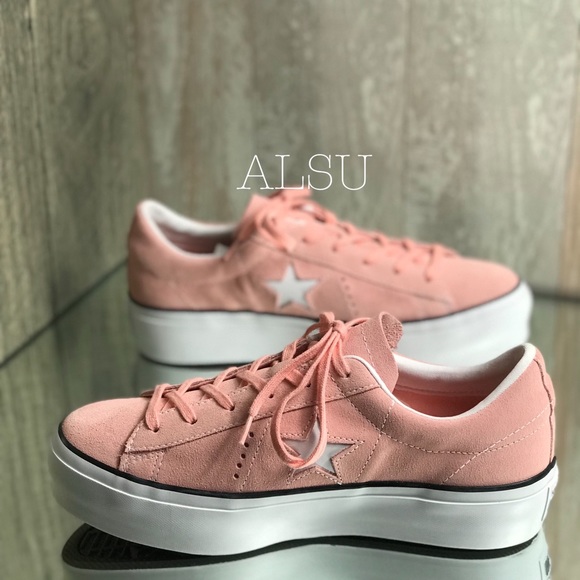 Conver One Star Platform OX Suede Bleached Coral W - Picture 5 of 8